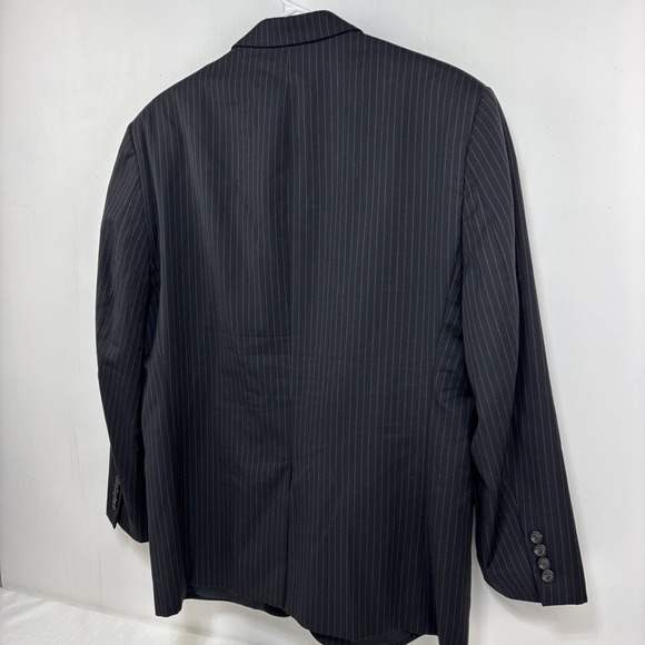 Ralph Lauren Mens Wool Black Pinstripe Blazer Suit Jacket Preppy Classic 42S EUC - Picture 5 of 12
